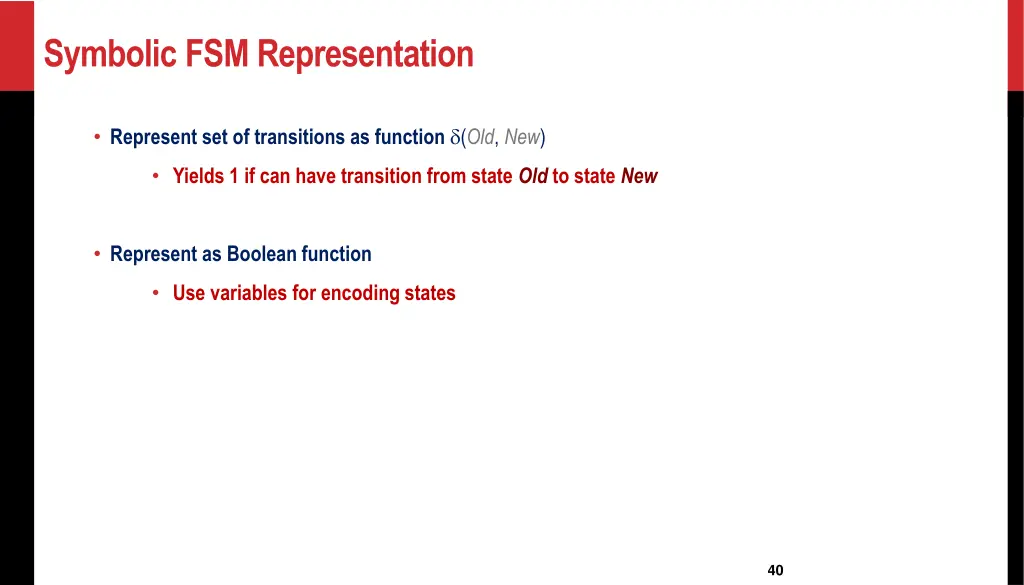 symbolic fsm representation