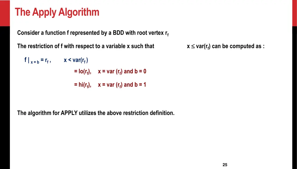the apply algorithm