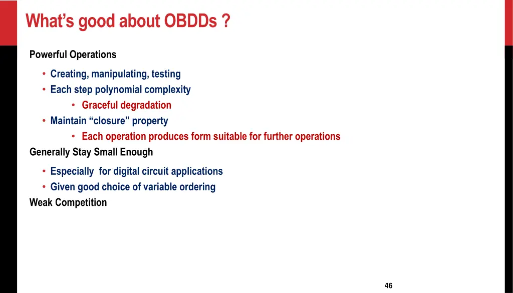 what s good about obdds