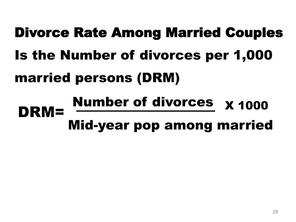 divorce rate among married couples divorce rate