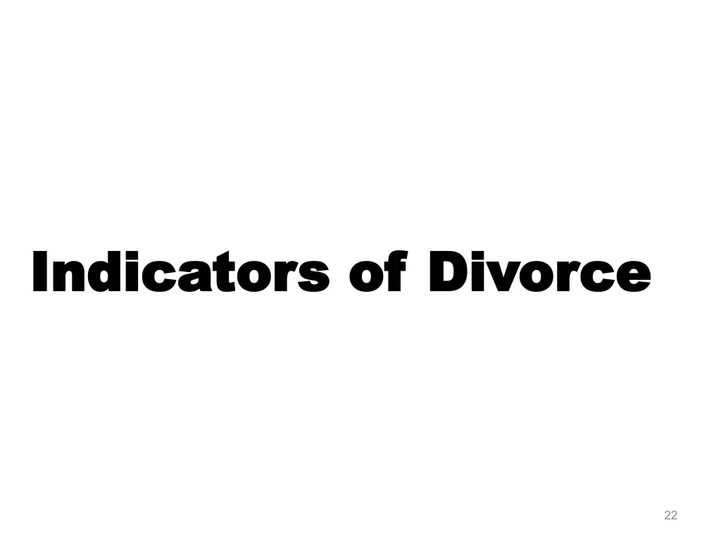 indicators of divorce indicators of divorce