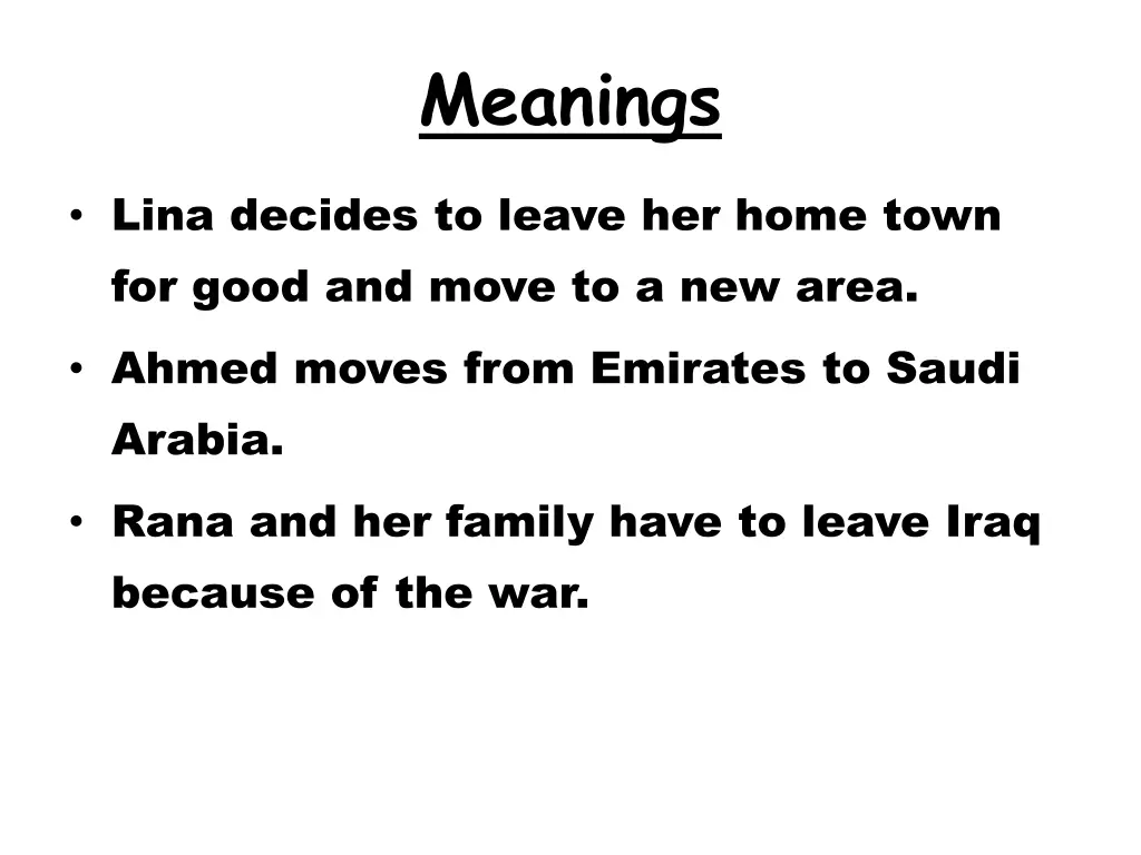 meanings