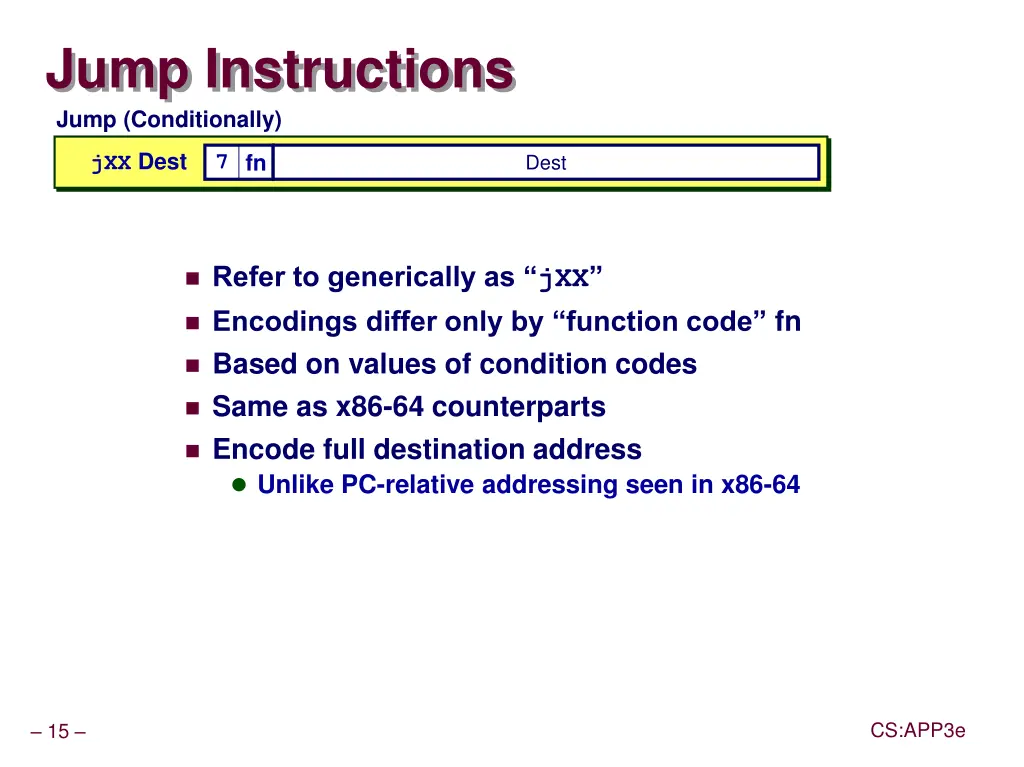 jump instructions jump conditionally