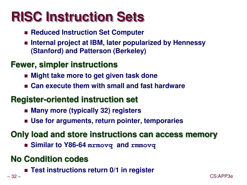 risc instruction sets