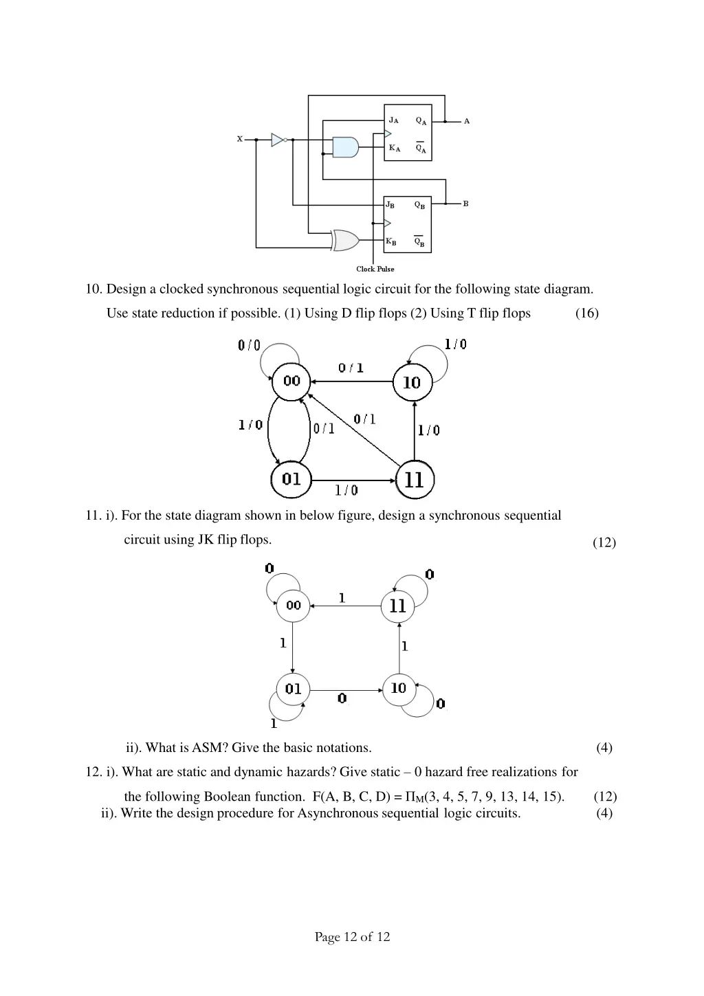 10 design a clocked synchronous sequential logic