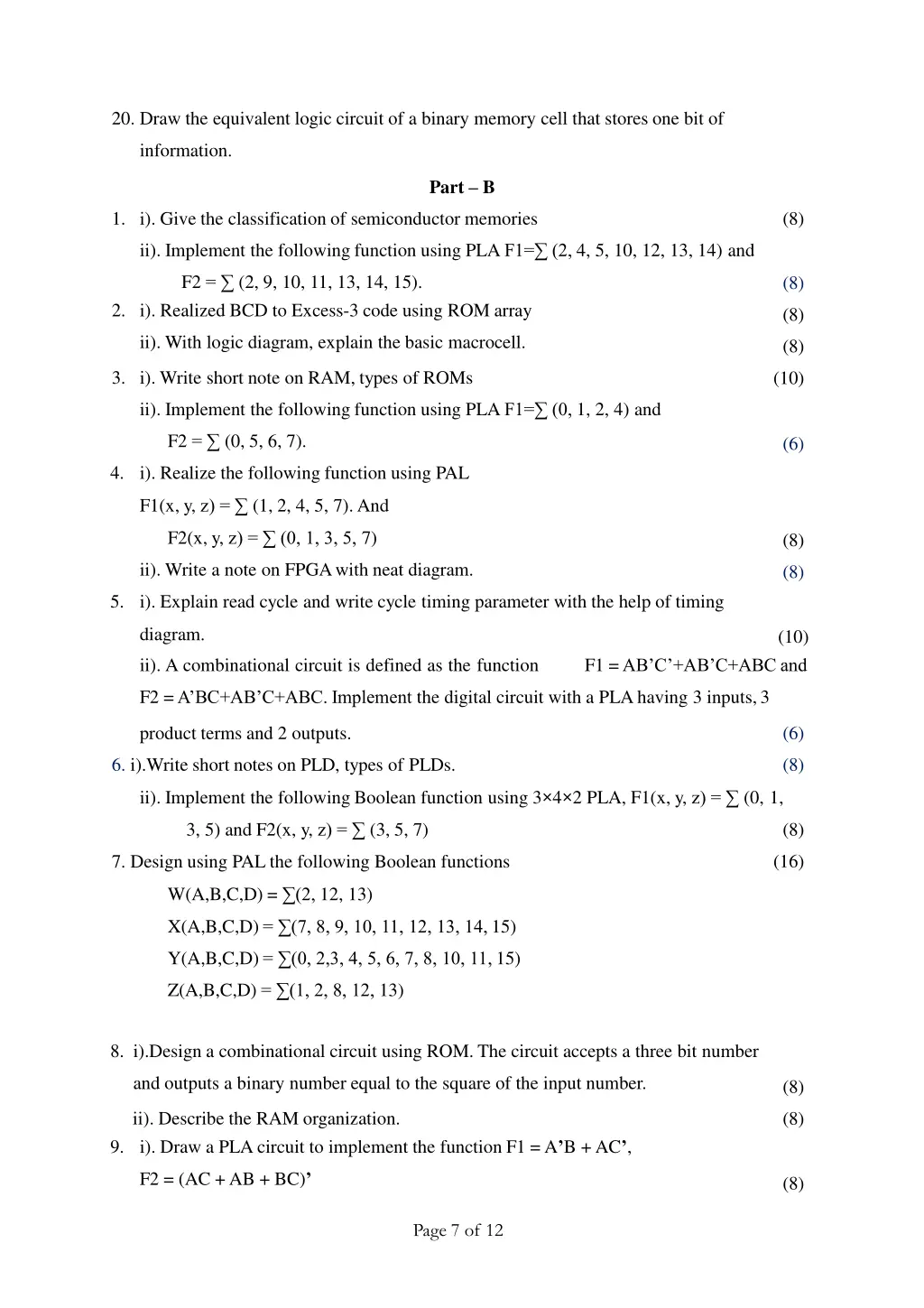 20 draw the equivalent logic circuit of a binary