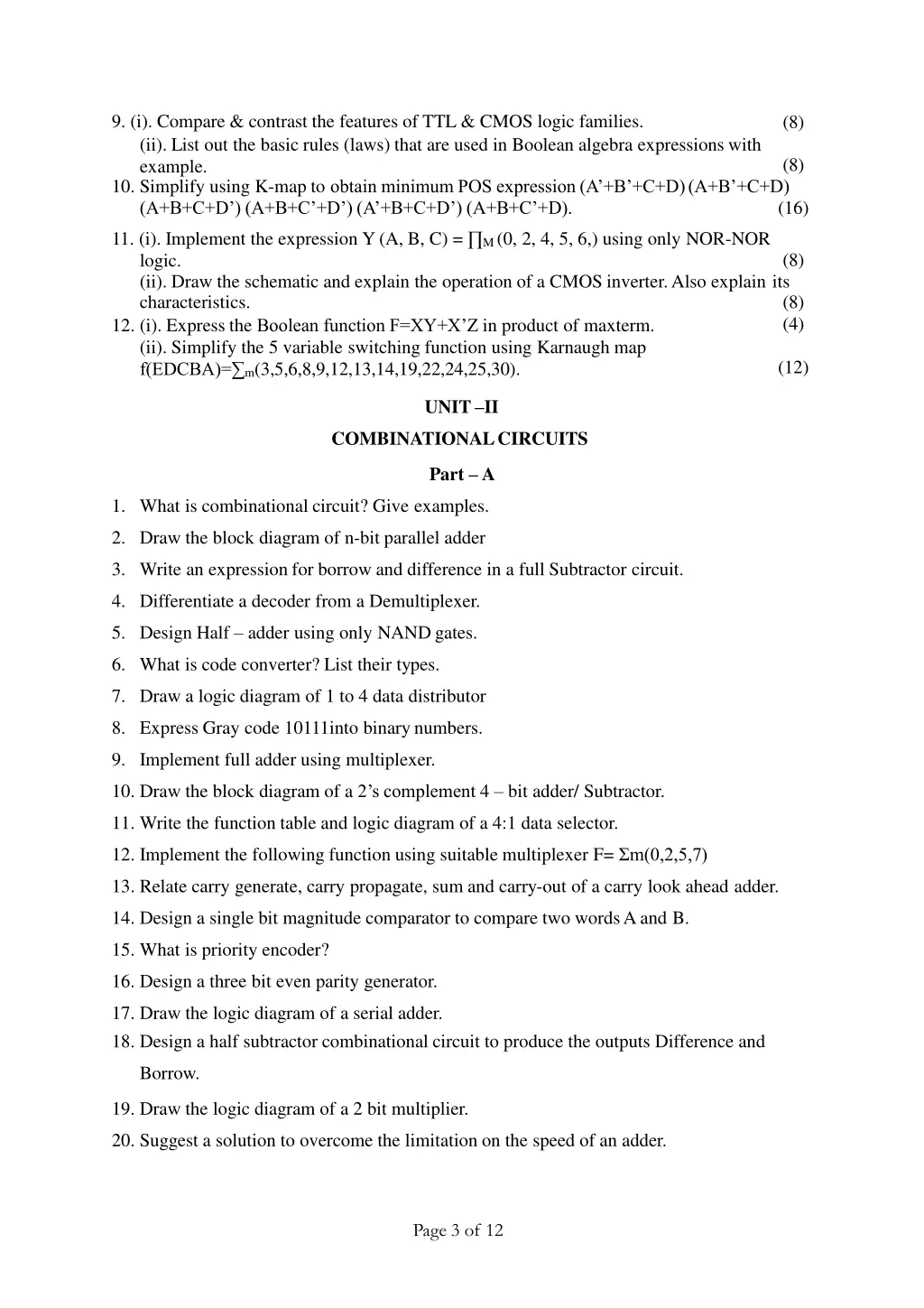 9 i compare contrast the features of ttl cmos