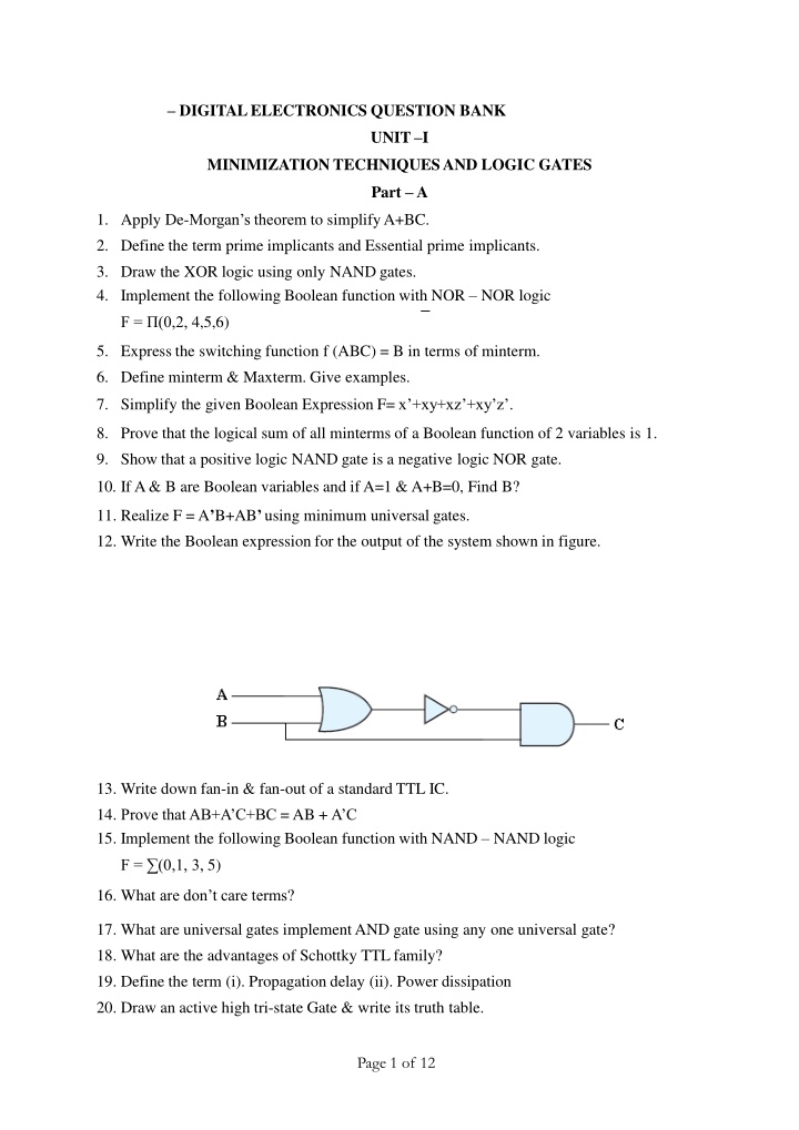 digital electronics question bank