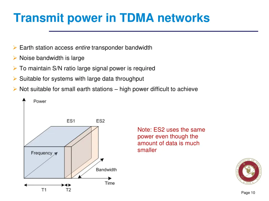 transmit power in tdma networks