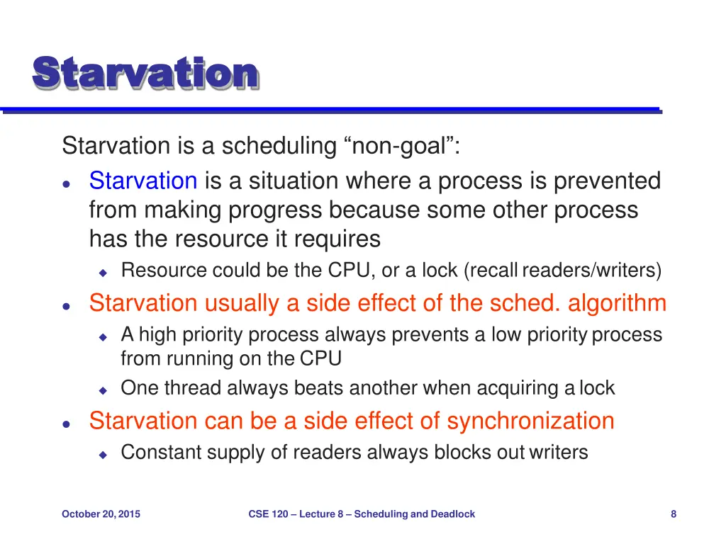 starvation starvation