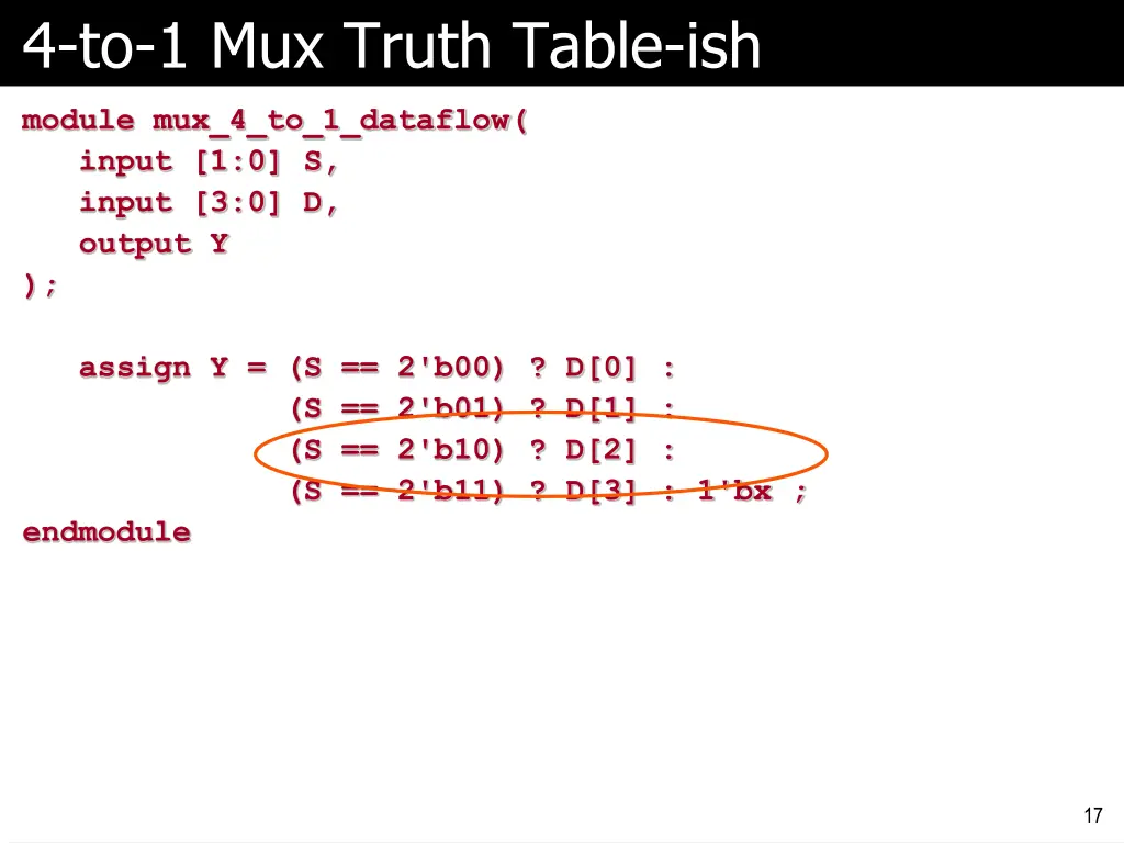 4 to 1 mux truth table ish