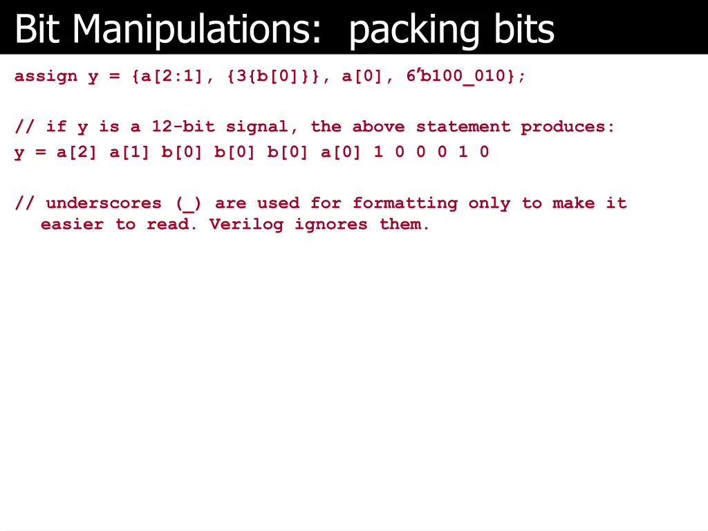 bit manipulations packing bits