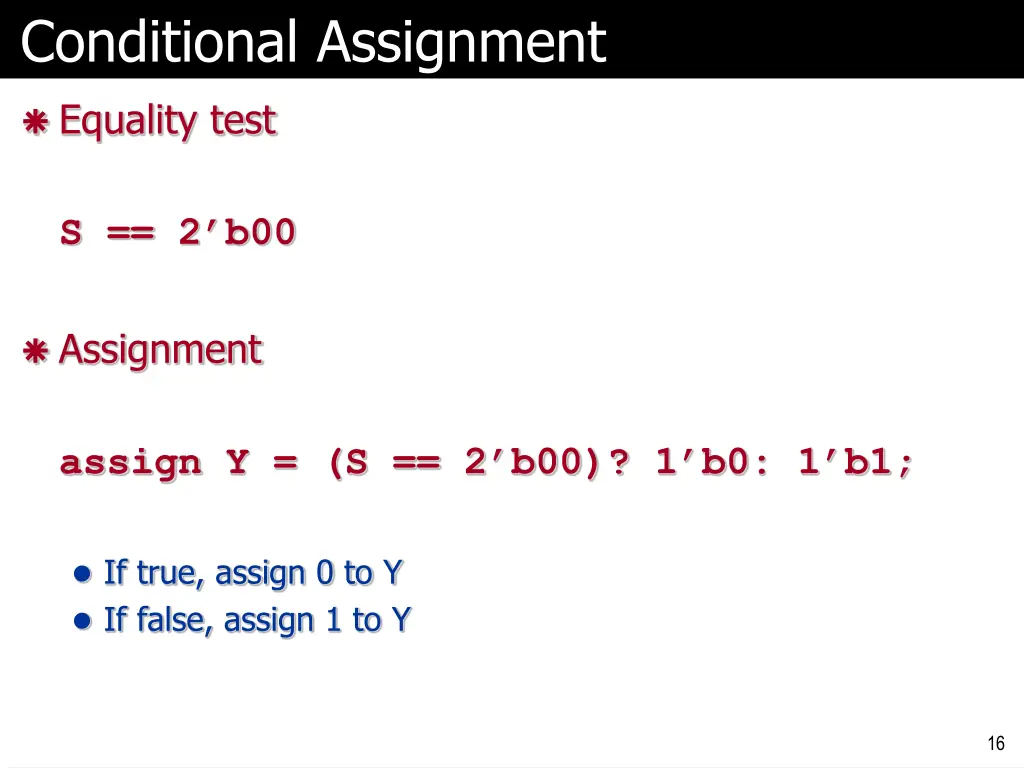 conditional assignment