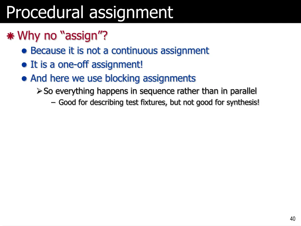 procedural assignment