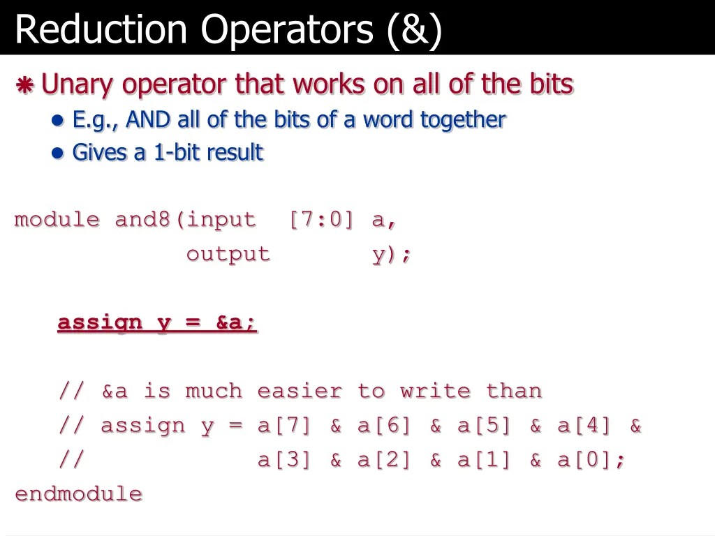 reduction operators
