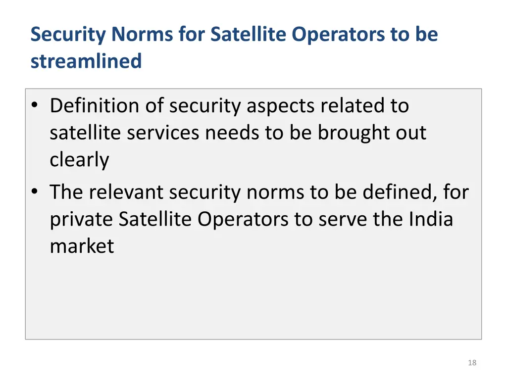 security norms for satellite operators