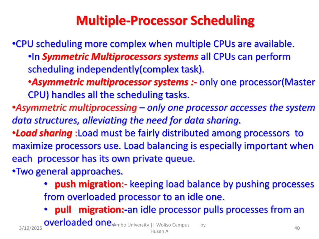 multiple processor scheduling