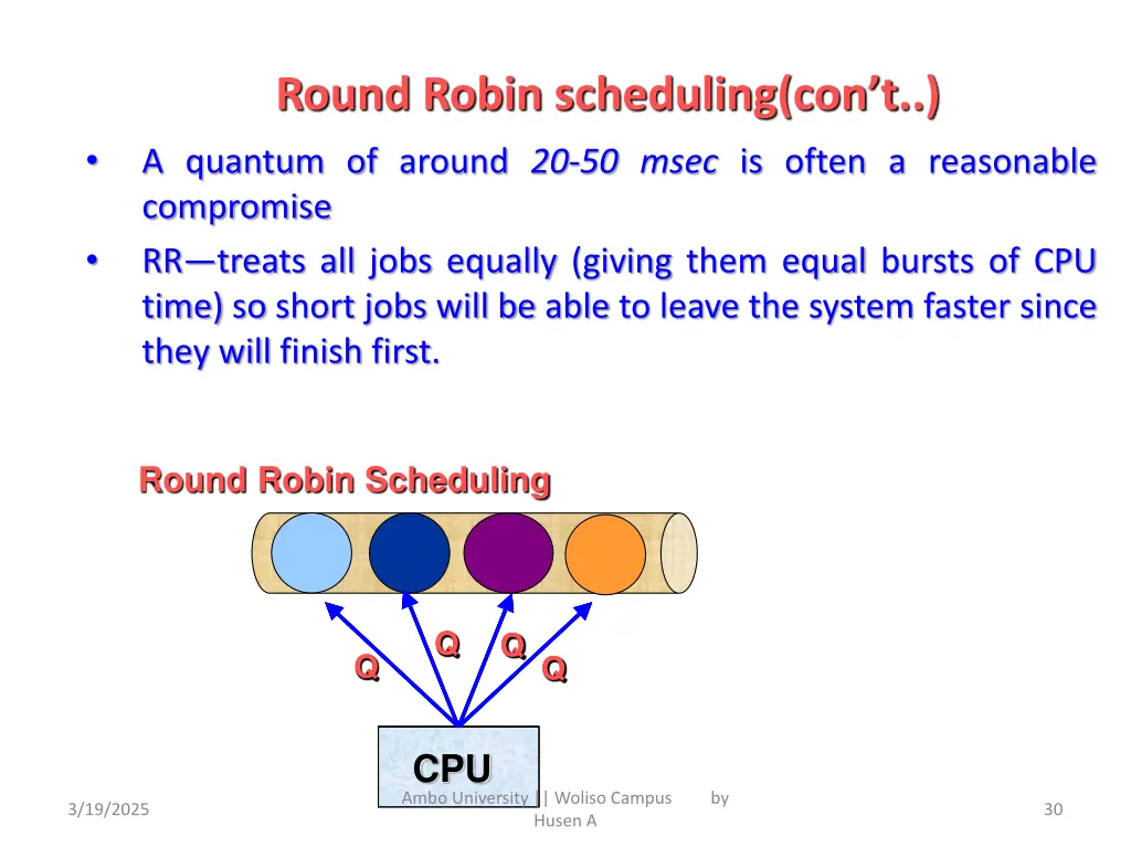round robin scheduling con t