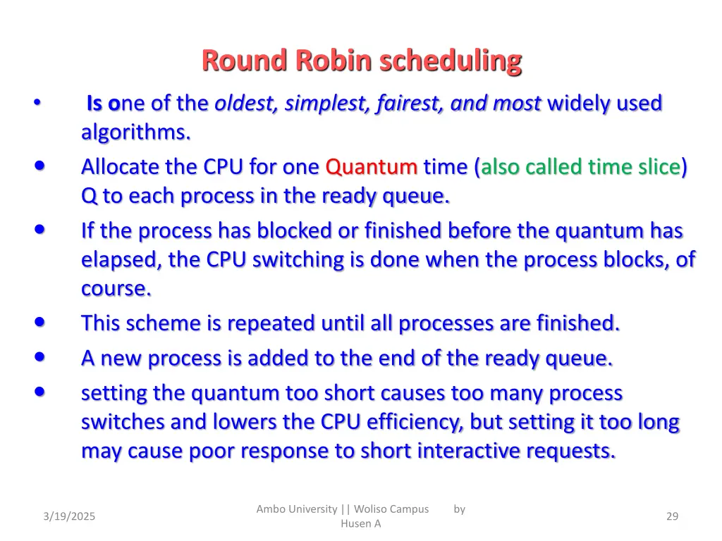 round robin scheduling