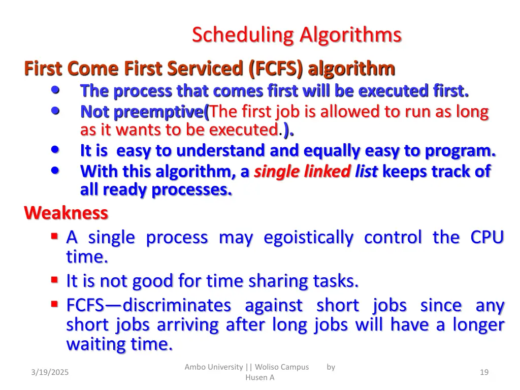 scheduling algorithms