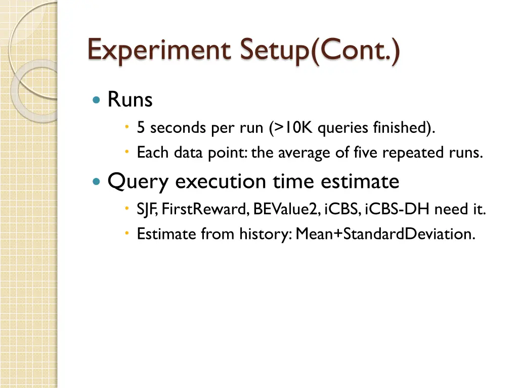 experiment setup cont