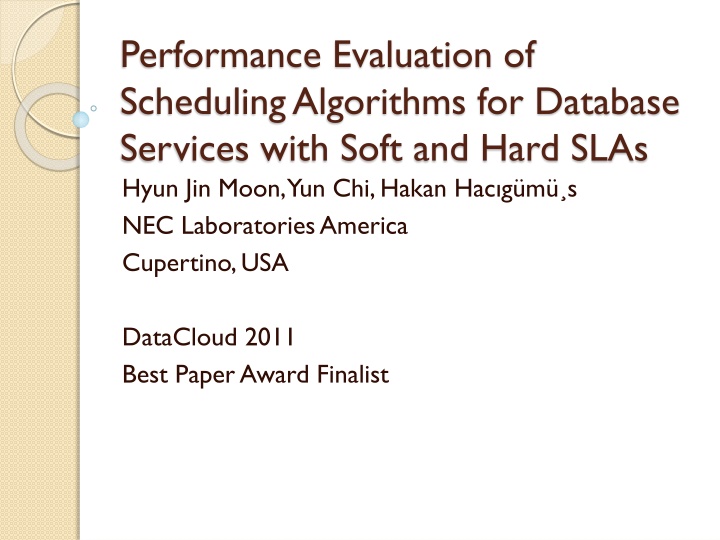 performance evaluation of scheduling algorithms