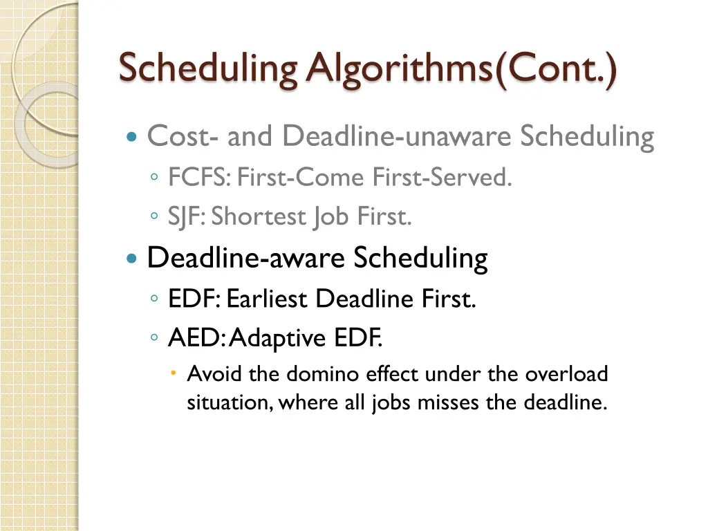scheduling algorithms cont