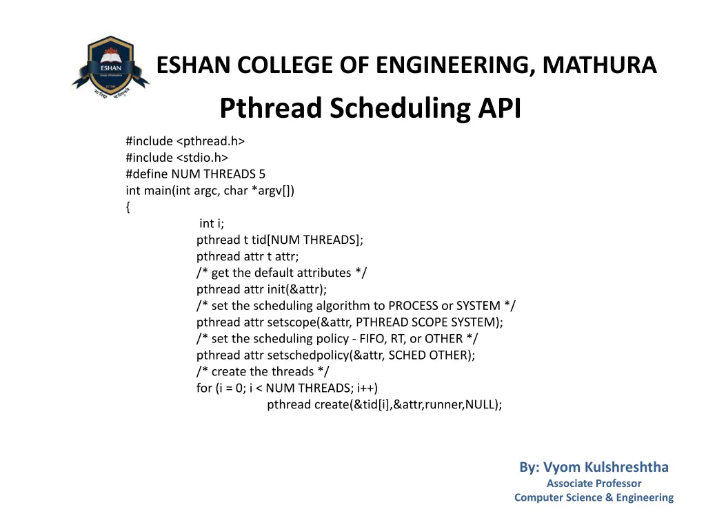 eshan college of engineering mathura pthread