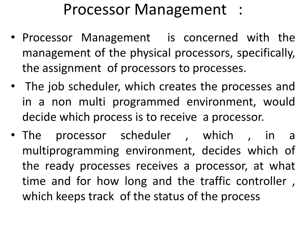 processor management