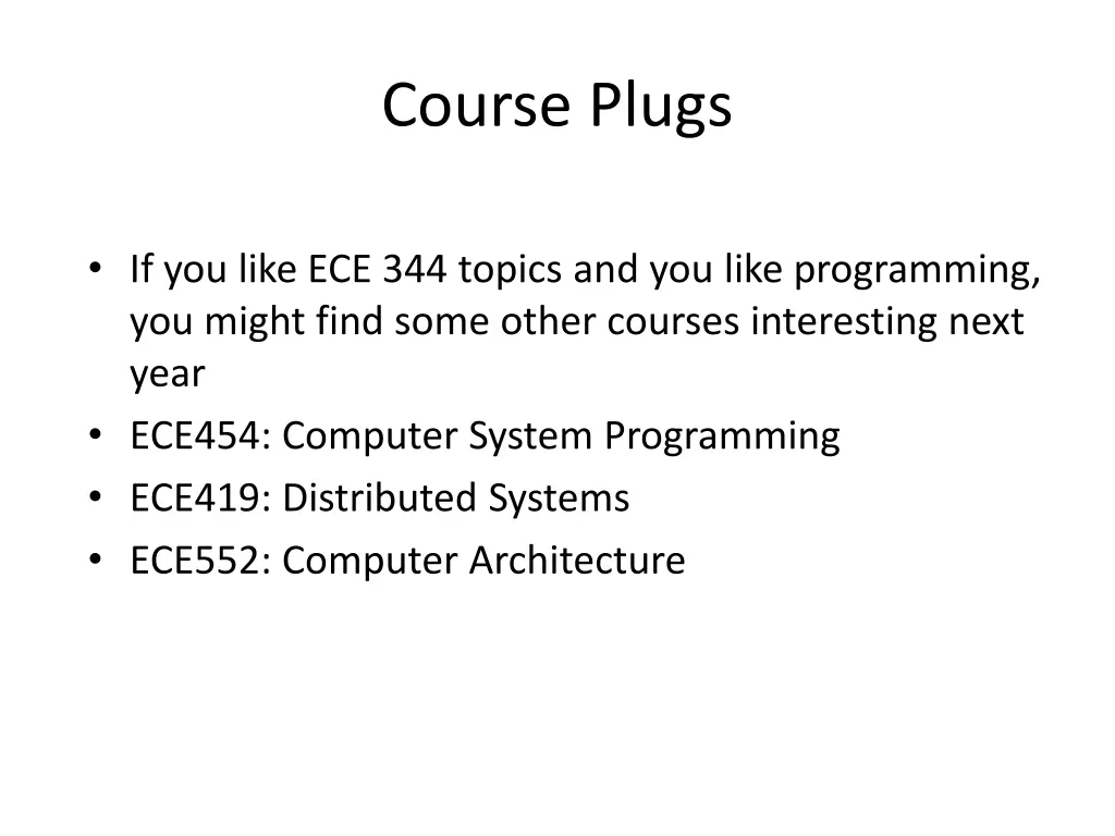course plugs