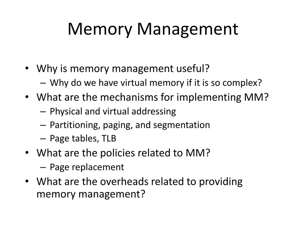 memory management