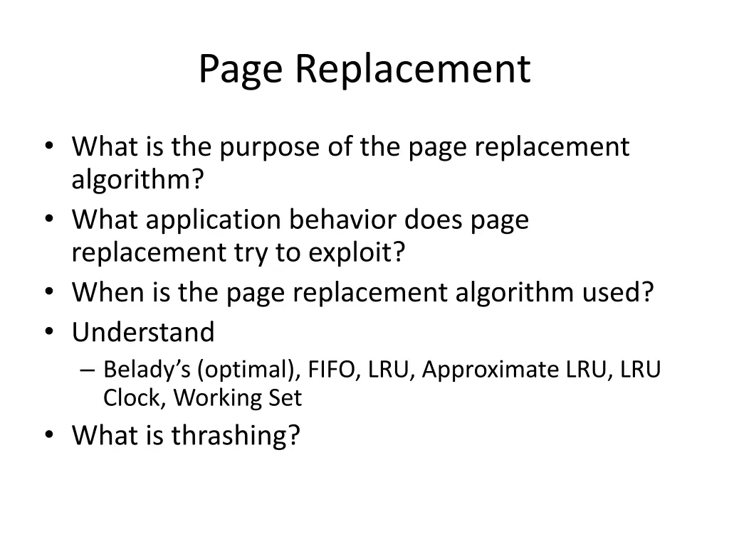 page replacement