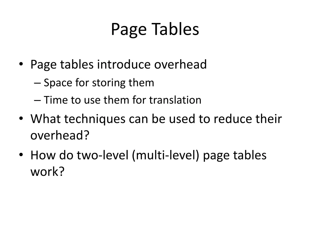 page tables