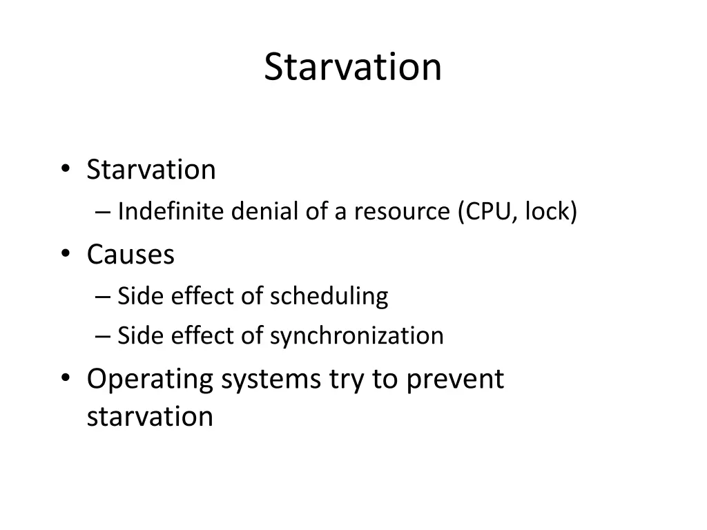 starvation