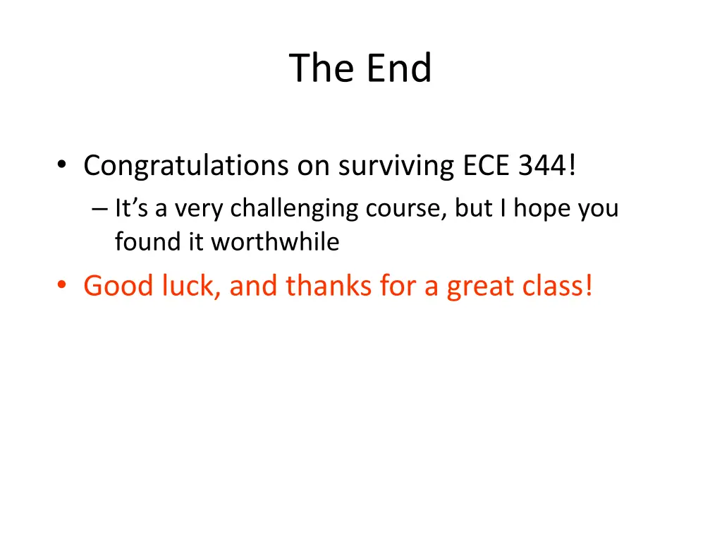 the end