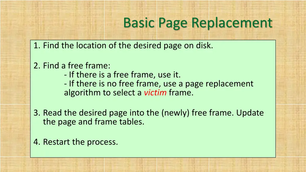 basic page replacement