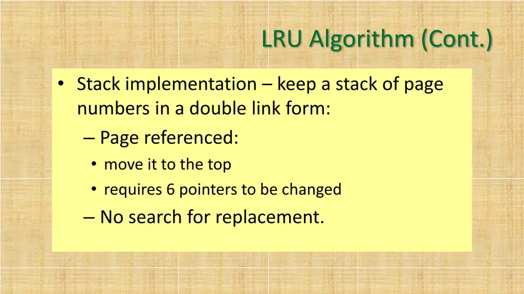 lru algorithm cont