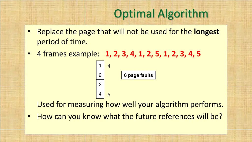 optimal algorithm