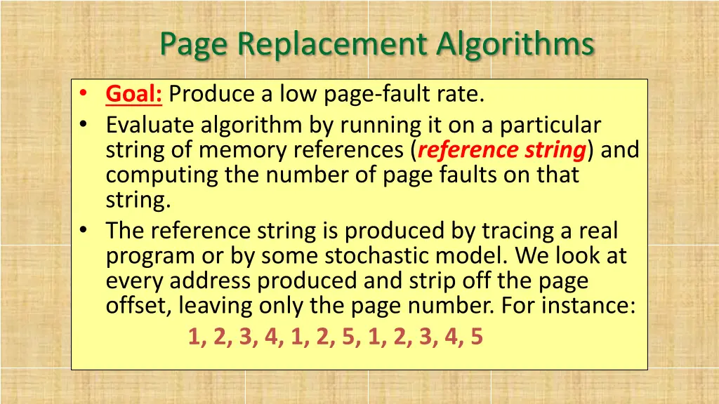 page replacement algorithms