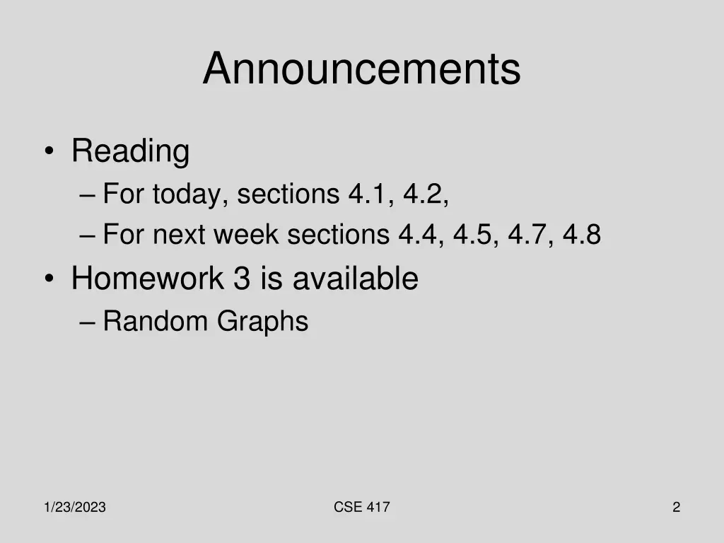announcements