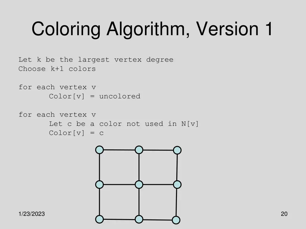 coloring algorithm version 1