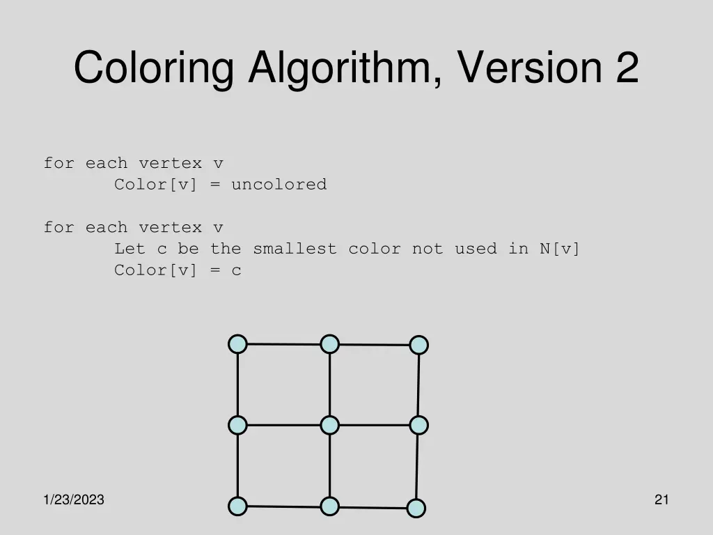 coloring algorithm version 2