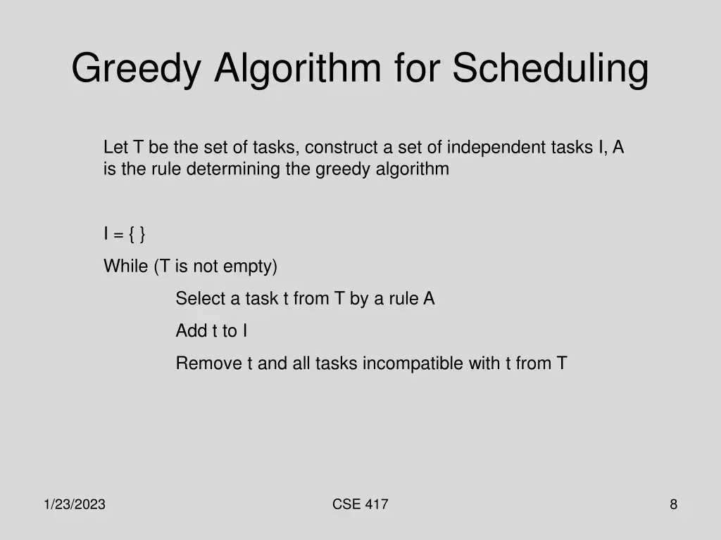 greedy algorithm for scheduling