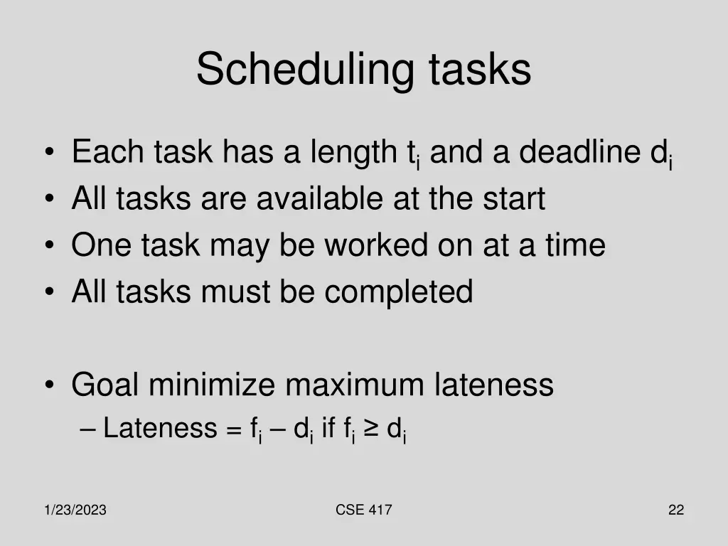 scheduling tasks