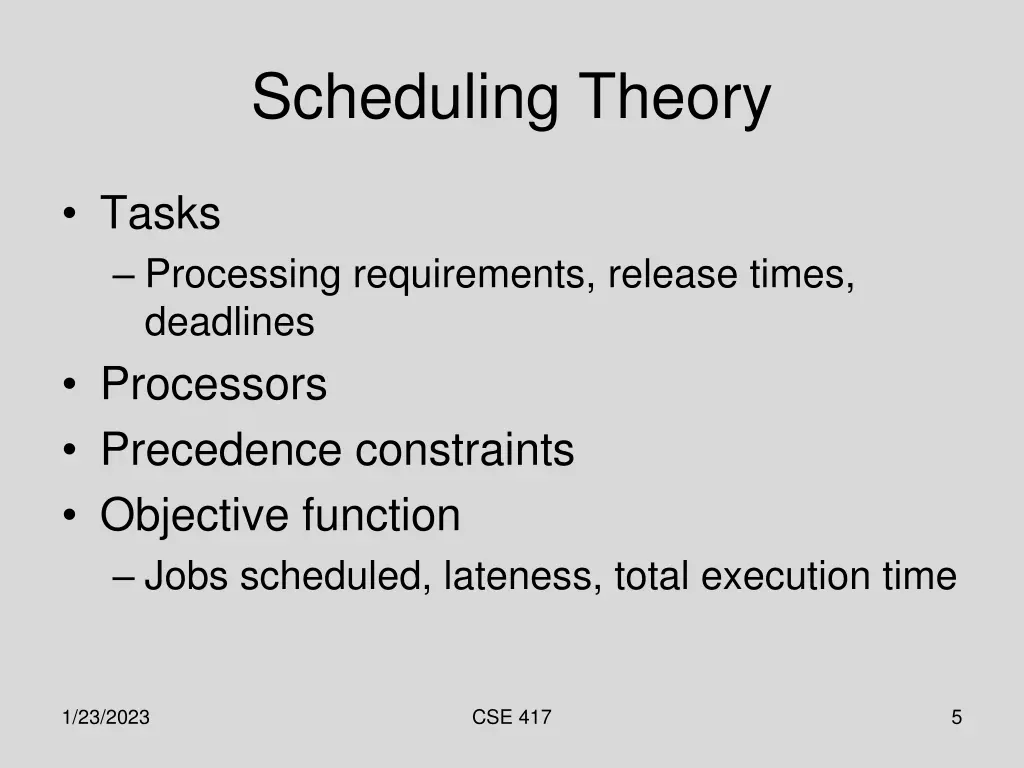 scheduling theory
