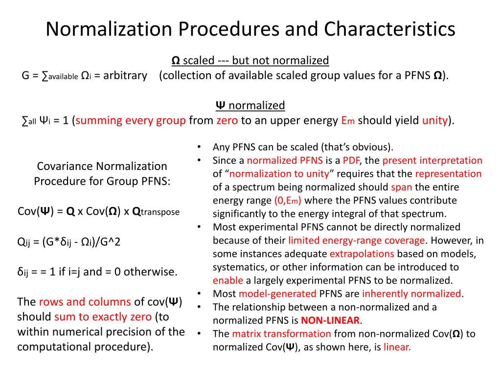 normalization procedures and characteristics