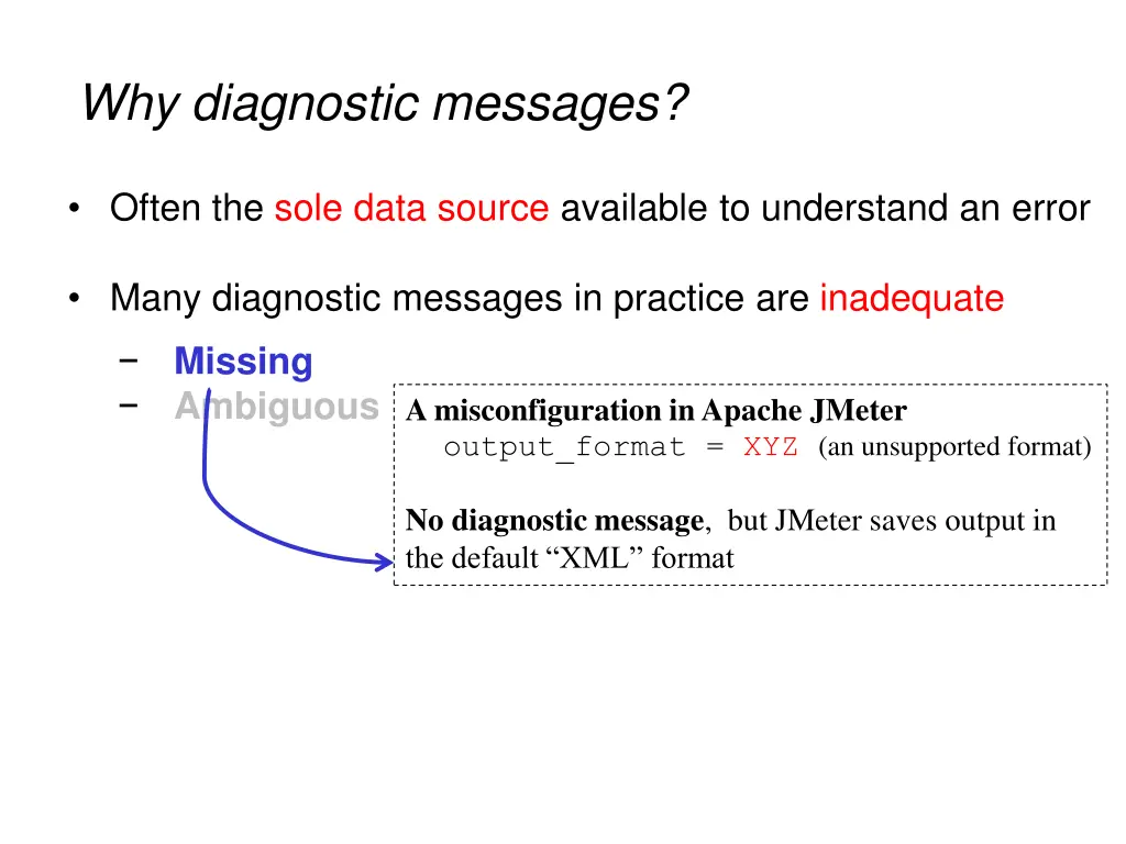 why diagnostic messages 1