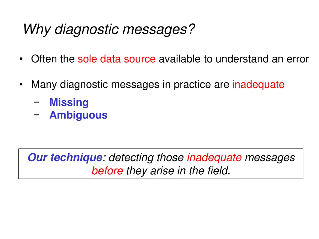 why diagnostic messages 3