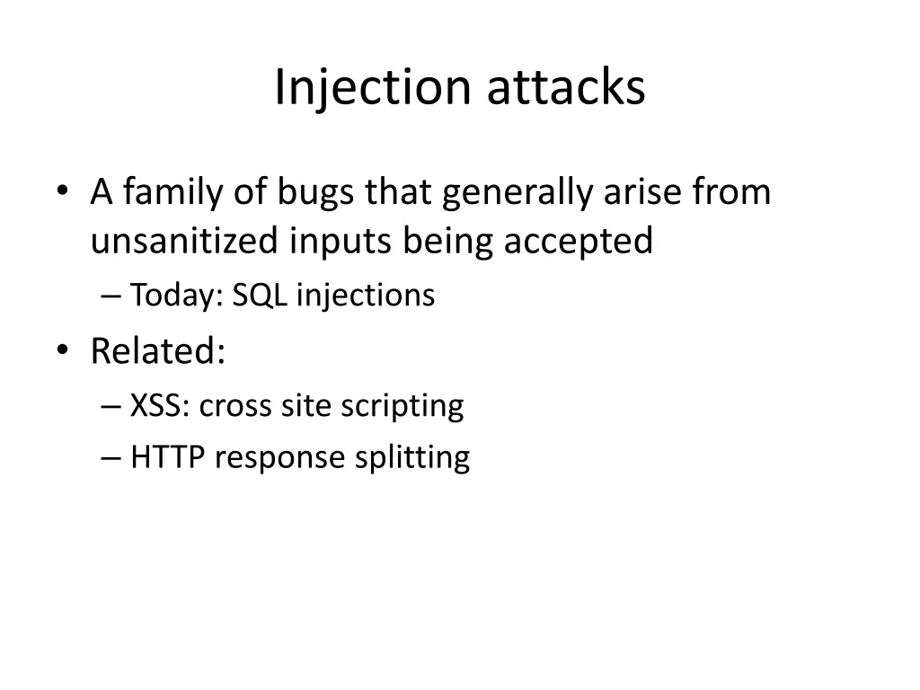 injection attacks