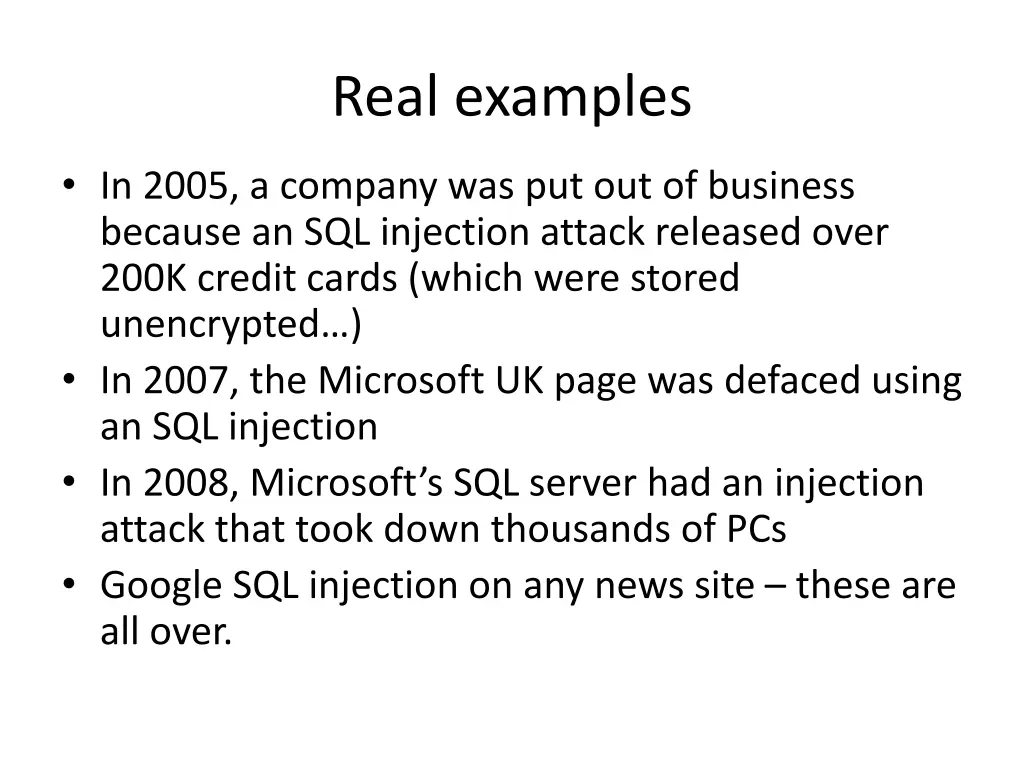 real examples